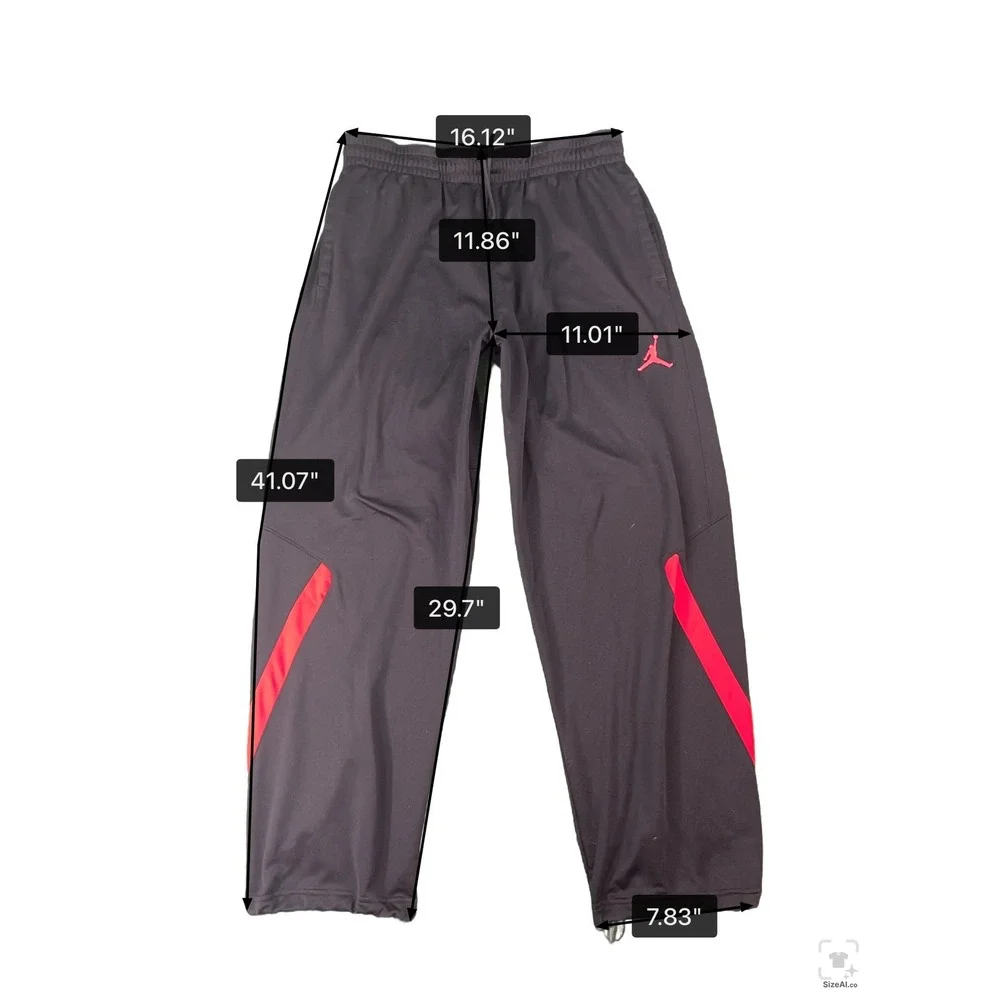 Jordan Mens Dri-FIT Track Pants Black Red Jumpman Loose Fit XL 589159-011